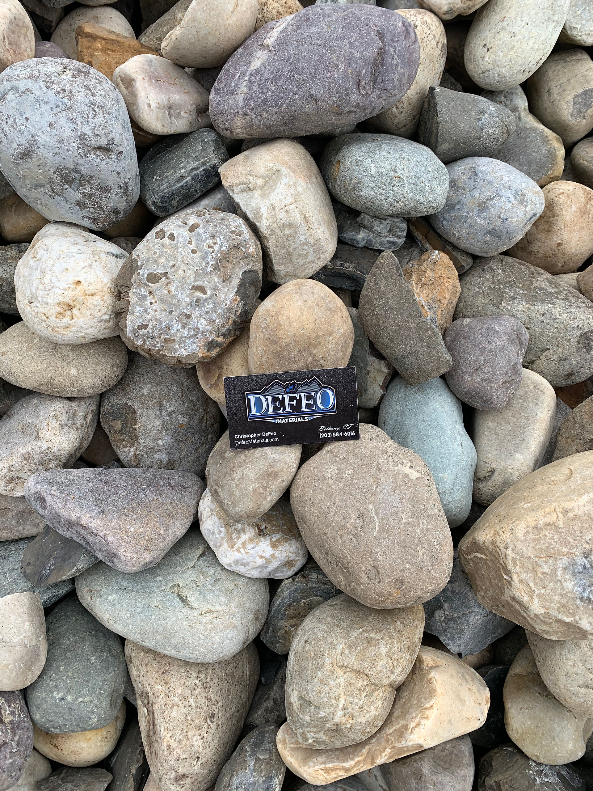 multicolored river rock