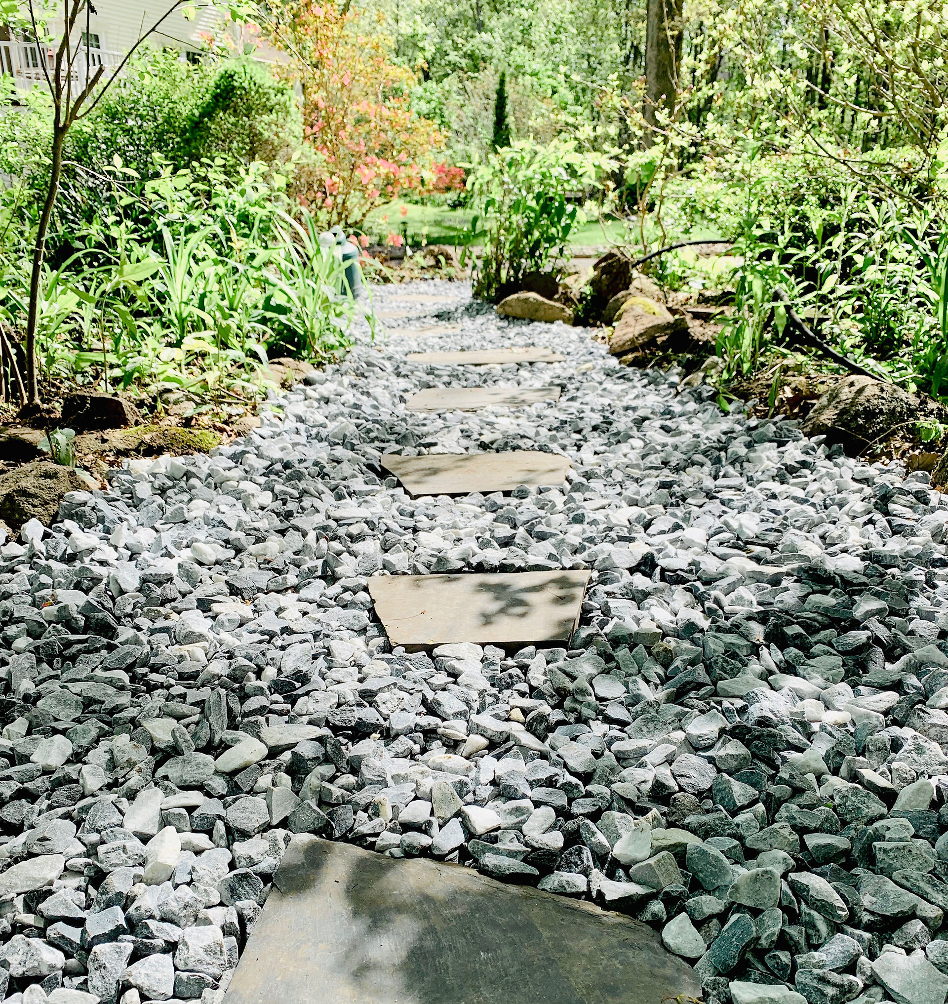 pathway built with decorative rock