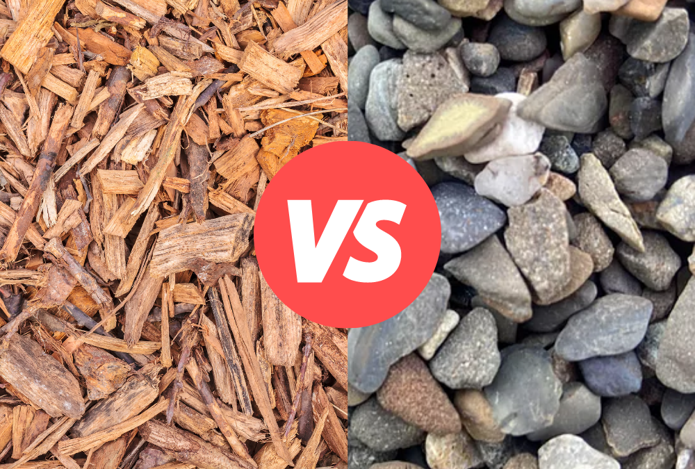 Mulch compared to decorative stone