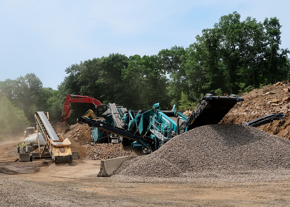 machines operating at landscape supply yard