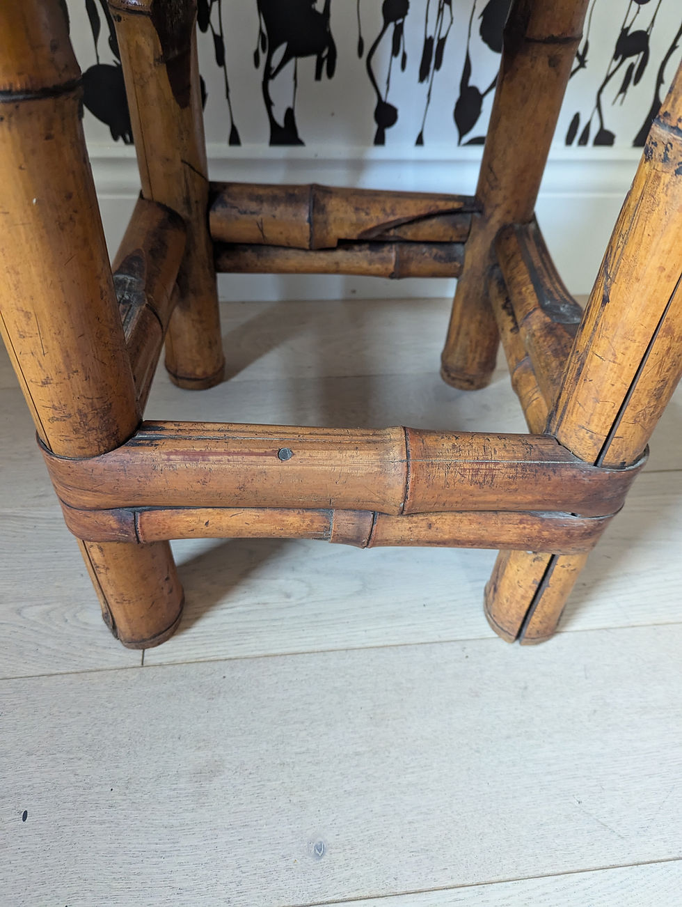 Thumbnail: Rare and Collectable Hong Kong Bamboo Stool / Table