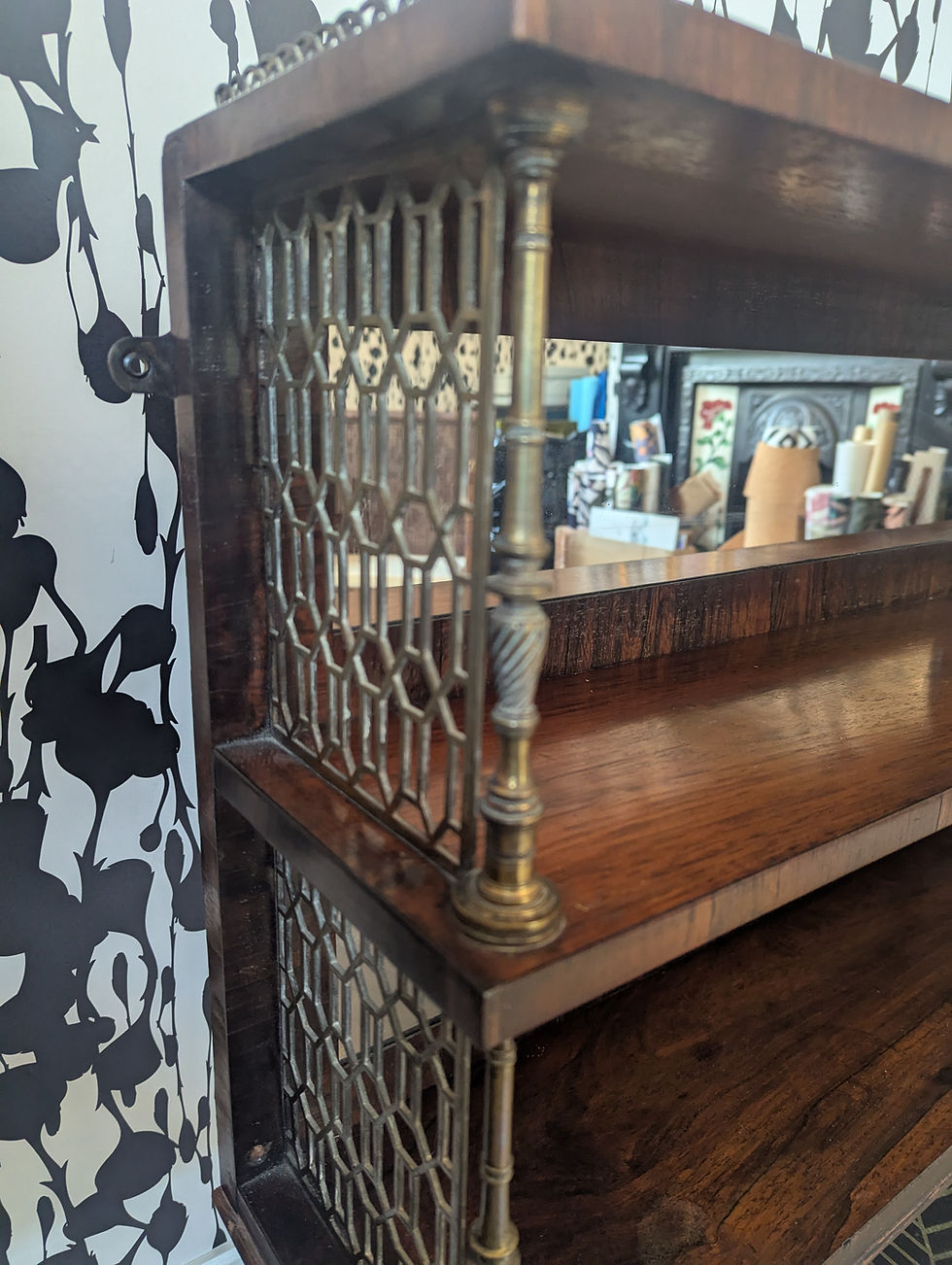 Thumbnail: Antique Georgian Mirrored Shelves