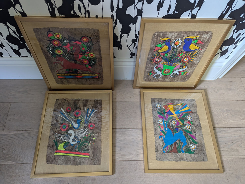 Mexican Folk Art - Set of 4 Framed