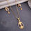 Thumbnail: Golden Ribbon Pendant Set – Grace Woven in Gold