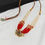 Thumbnail: Rajputi Red-White Beaded Necklace with Enamel Meenakari Pendant