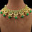 Thumbnail: Rajputi Heritage Gold-Plated Necklace with Emerald Green Stones & Pearls