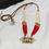 Thumbnail: Rajputi Red-White Beaded Necklace with Enamel Meenakari Pendant