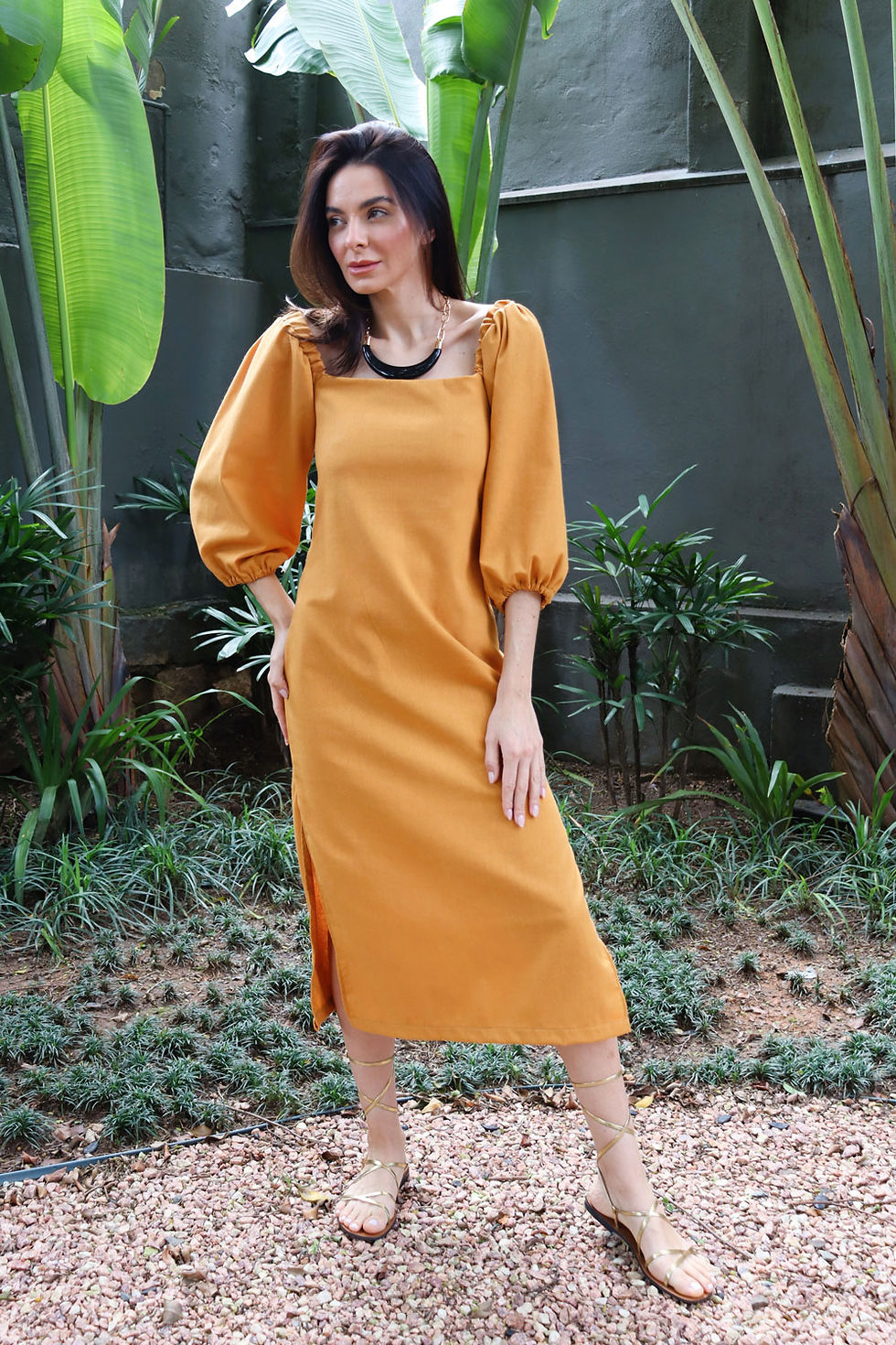 Miniatura: Vestido Liz Mostarda