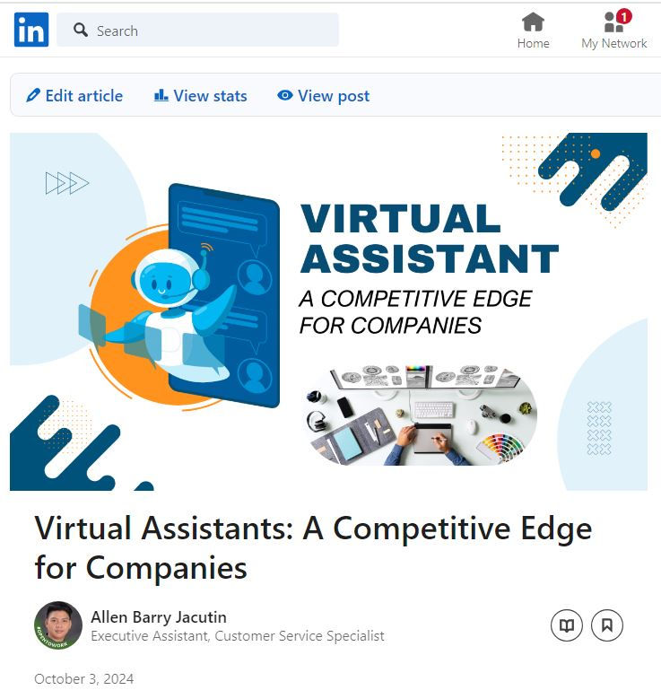 Benefits of hiring a VA - LinkedIn Article