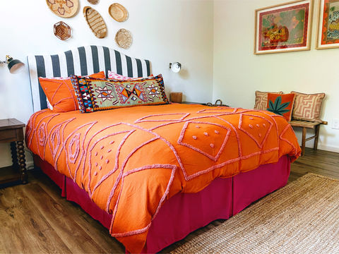 Bright bedroom at The Desert Outpost in Tamarisk, Rancho Mirage, CA