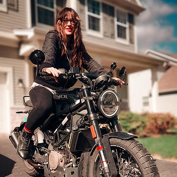 mom on a motorcycle