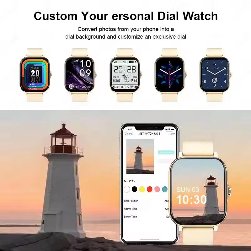 Miniatura: Smart watch with full touch screen, call, message reminder, music control and ot