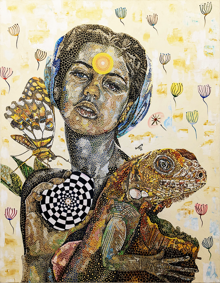 L’œil du juste, 2025, Acrylique sur toile 146 x 114,5 cm