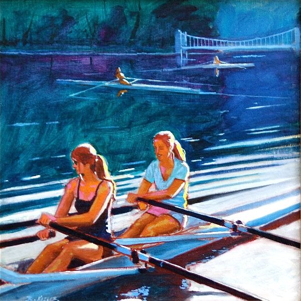 Cayuga Light Two Girls (Sculling)