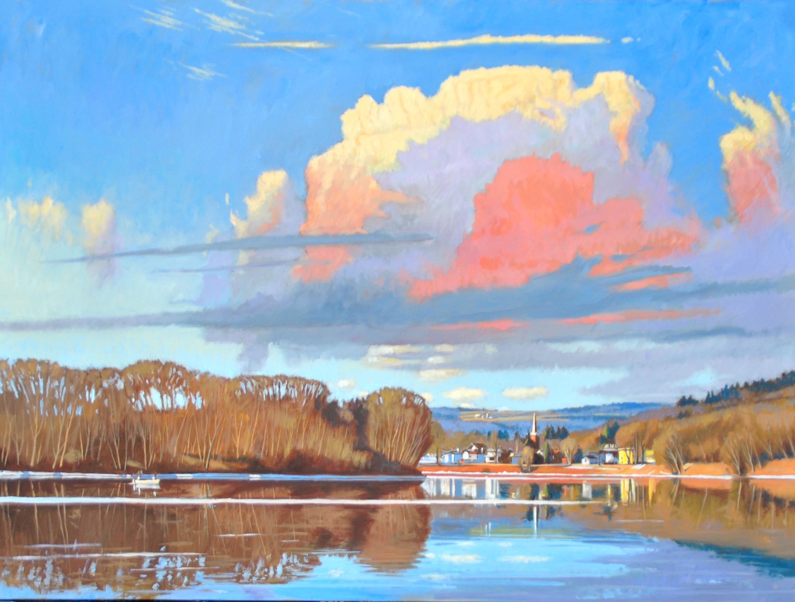 Susquehanna at Owego, Winter Clouds - Copy