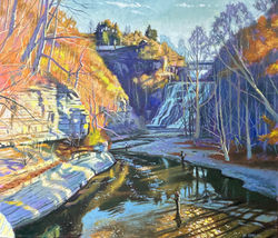 April Morning Light, Ithaca Falls