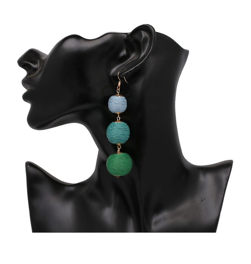 Thumbnail: Three pin ball earrings 