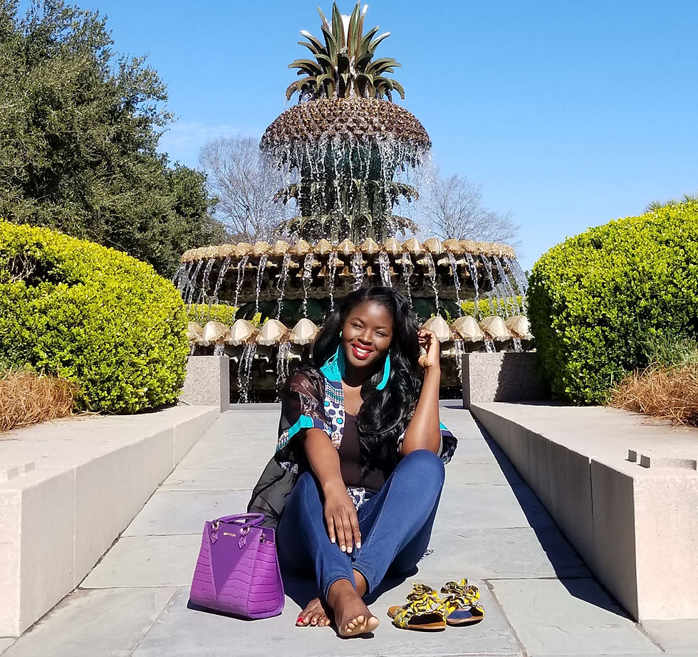 Pineapple Fountain - wearing the blue organza kimono