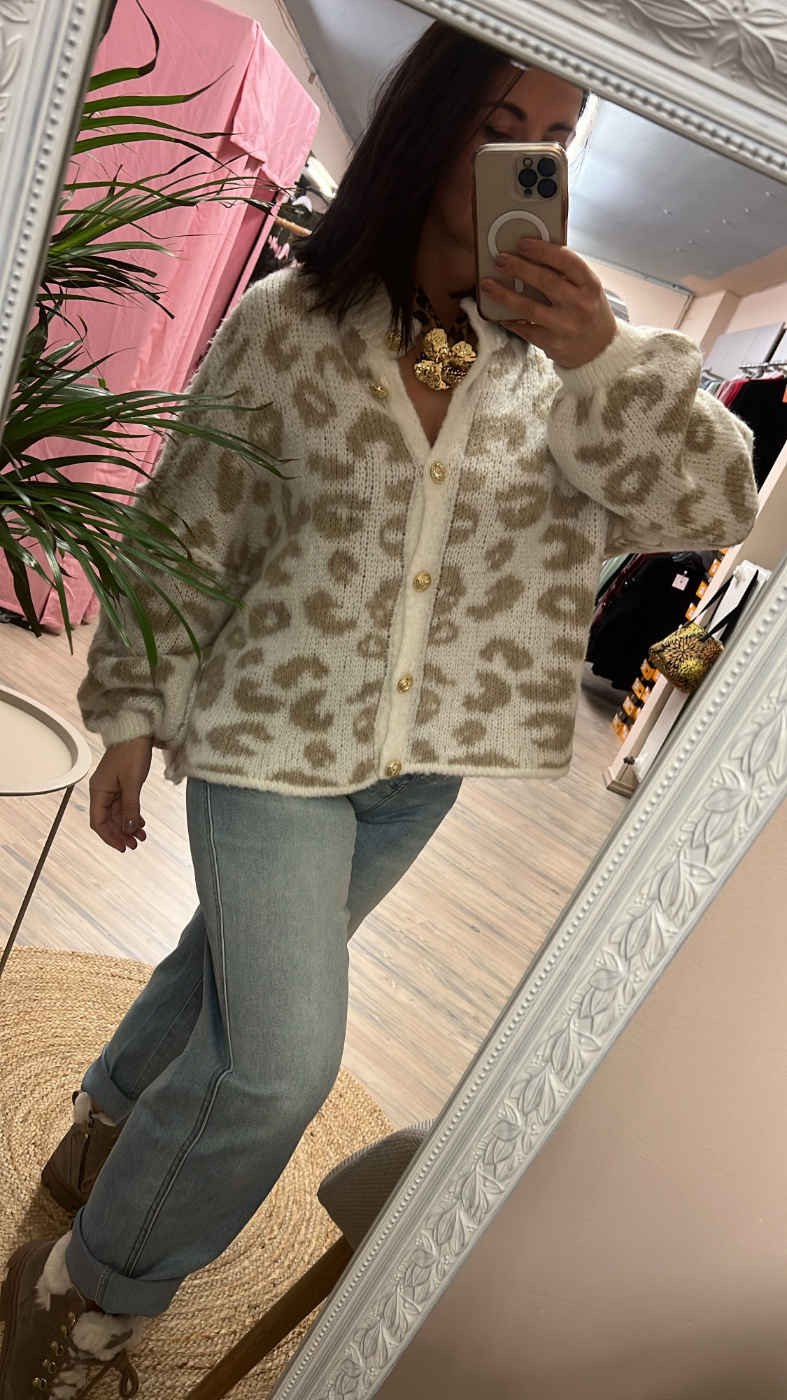 Strickjacke Leo Creme