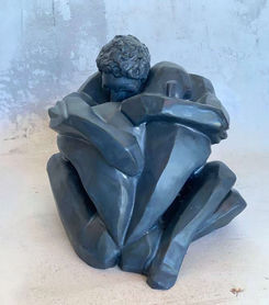 shush, clay, gay statue, gay art, two men statue, sculpture, interior design, intimacy statue