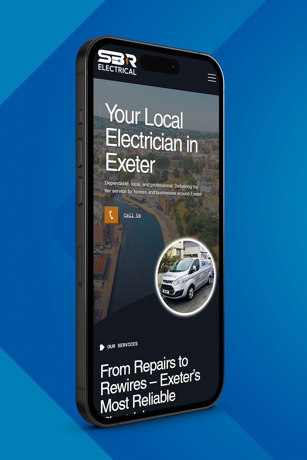 SBR electrical iphone mockup