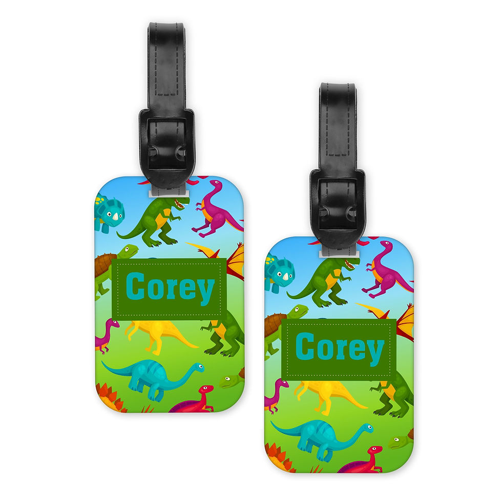 Dinosaur Custom Passport Cover and Luggage Tag Set personalized