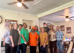 Jemison crafters making teddy bears for the children we minister to in Peru.
