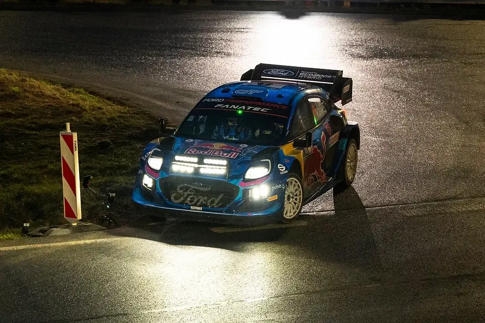 Ott Tanak on Thursday's evening stage