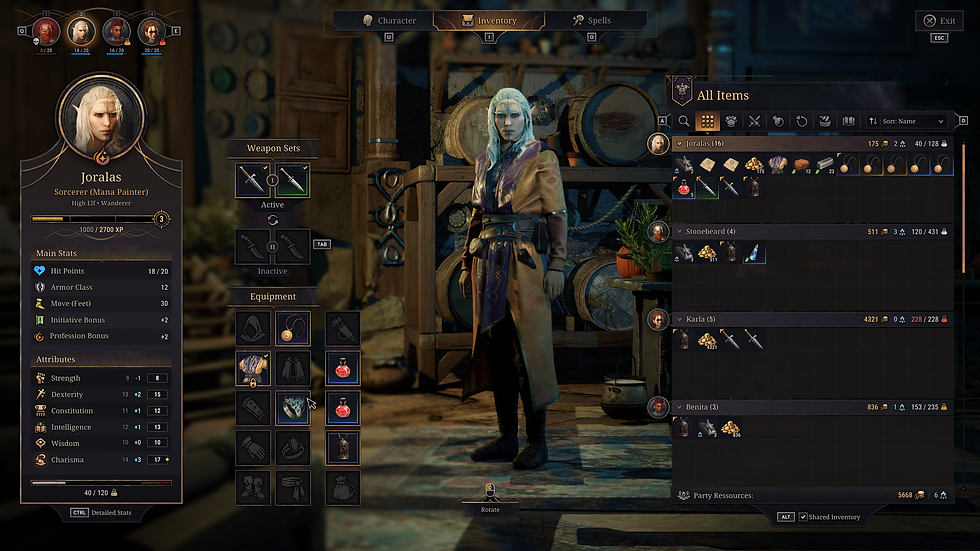 Solasta II Inventory (Redesign)