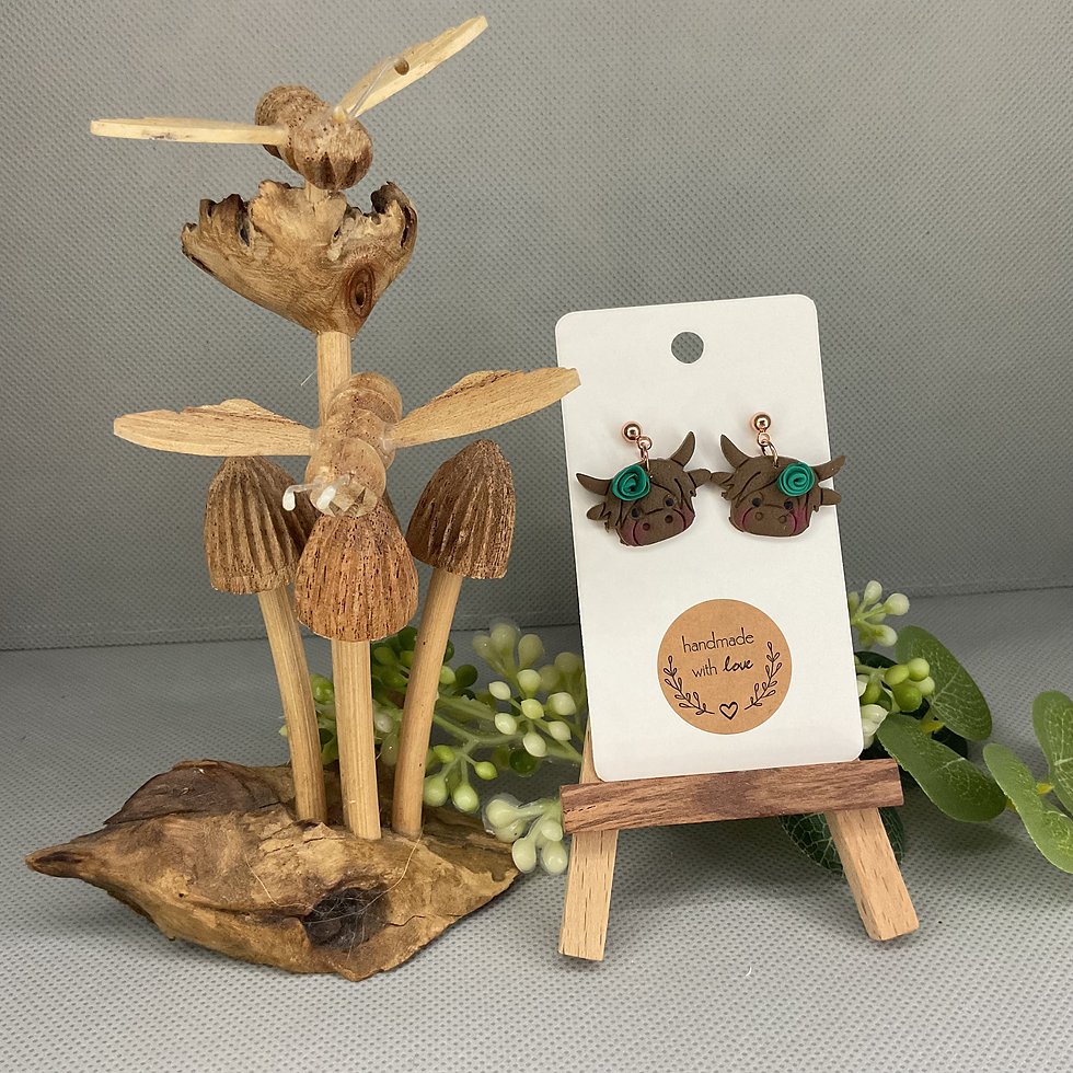 Thumbnail: Brown Highland Cow Earrings