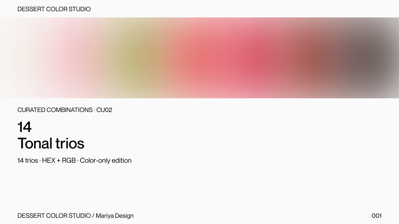 14 Tonal trios. Intentionally blurred public preview.