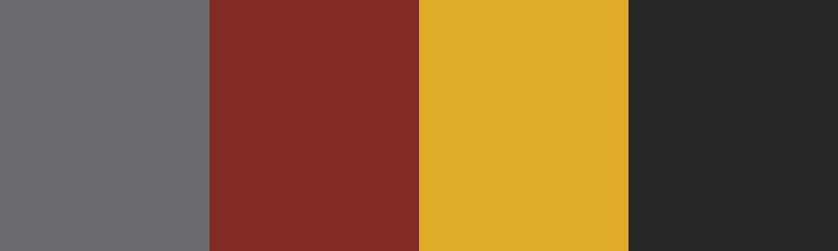 Four-color swatch preview for 365 Cultural Color Palettes #097, Newyork, USA: Steel Beam, Brooklyn Brick, Taxi Yellow, Asphalt.