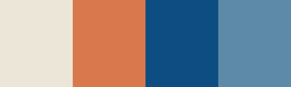 Four-color swatch preview for 365 Cultural Color Palettes #072, Dubrovnik, Croatia: Limestone White, Terracotta, Deep Sea, Adriatic Teal.