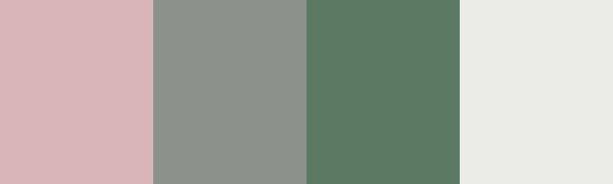 Four-color swatch preview for 365 Cultural Color Palettes #081, Tallinn, Estonia: Pastel Pink, Cobble Grey, Green Spire, Fresh Snow.