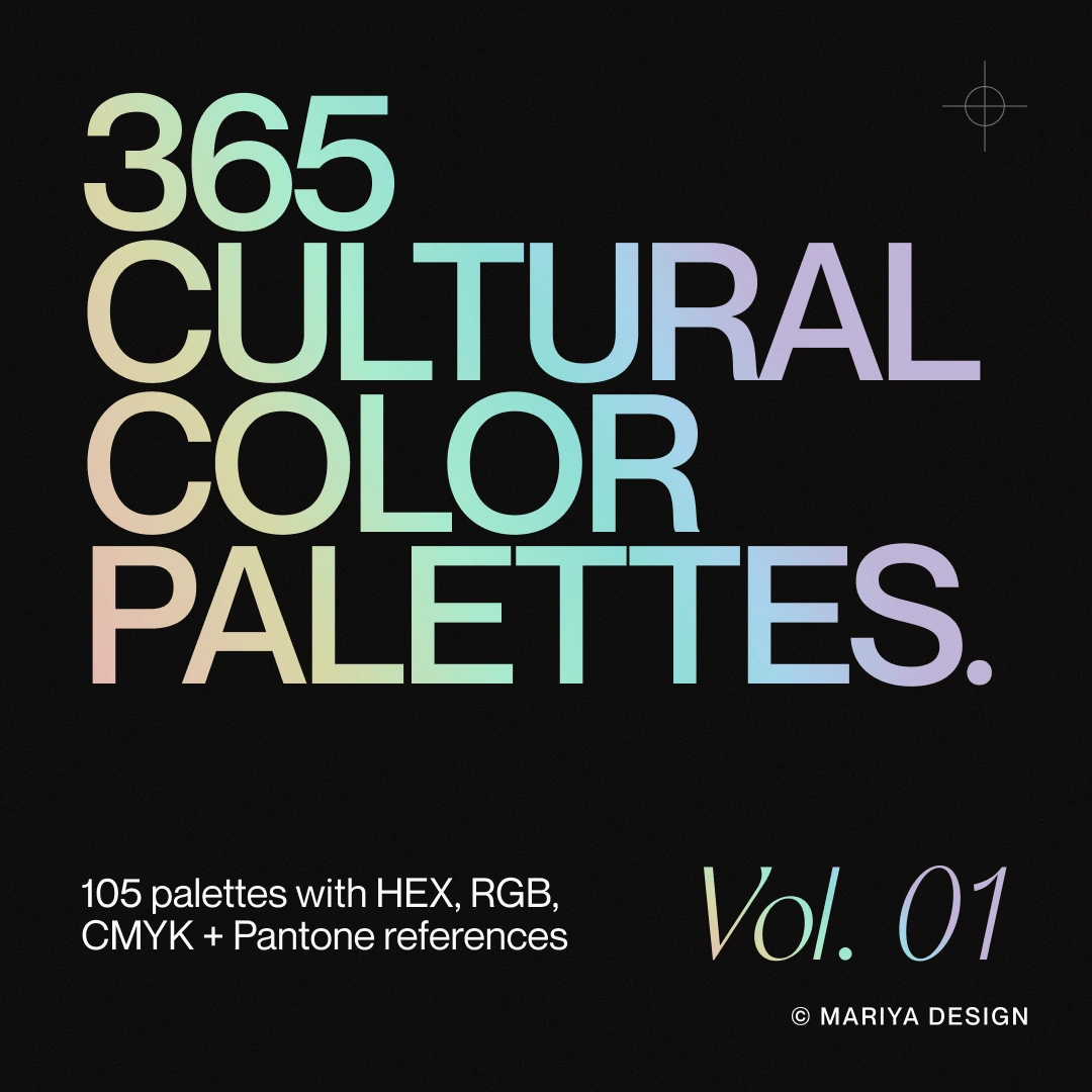 365 Cultural Color Palettes Vol. 01 square cover: 105 palettes and 420 named colors.