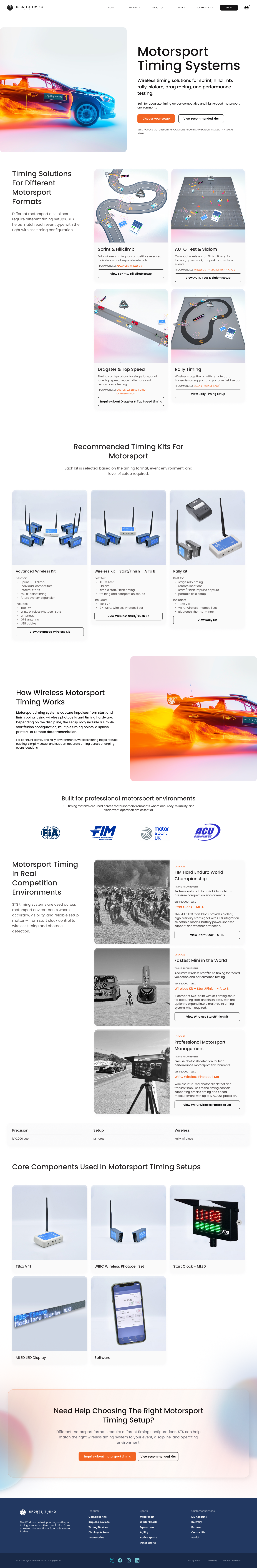 STS Motorsport landing-page design, exported from the original Figma frame