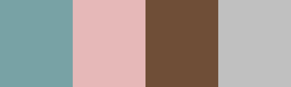 Four-color swatch preview for 365 Cultural Color Palettes #023, Havana, Cuba: Faded Teal, Plaster Pink, Tobacco Leaf, Chrome Silver.
