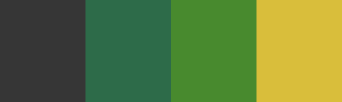 Four-color swatch preview for 365 Cultural Color Palettes #119, To Sua Ocean Trench, Samoa: Basalt Black, Trench Emerald, Vine Green, Sun Ray Yellow.
