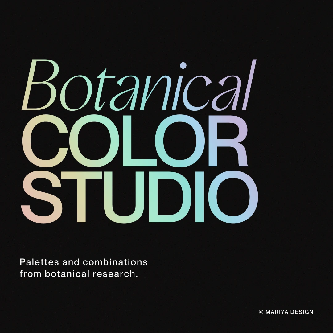 Botanical Color Studio preview featuring botanical color combinations by Mariya Design.