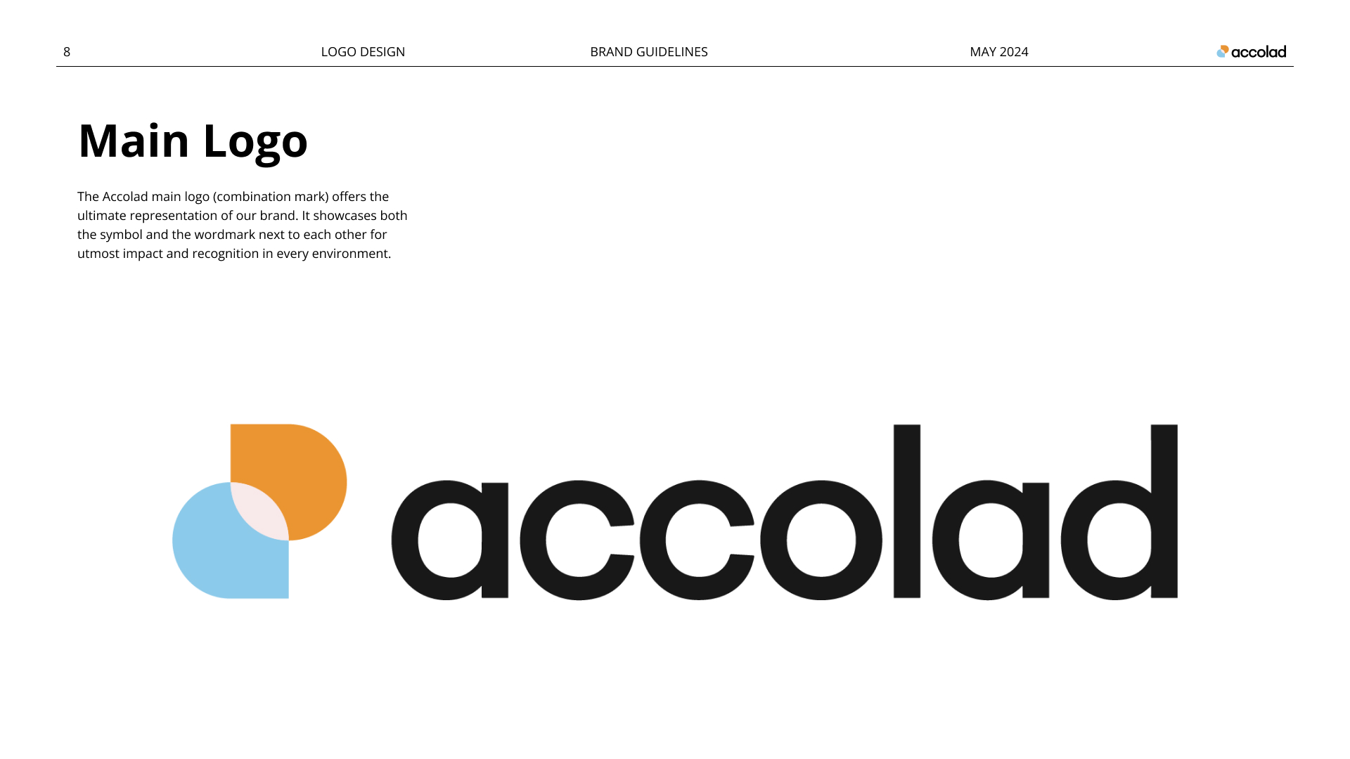 Accolad refined logo and guidelines page