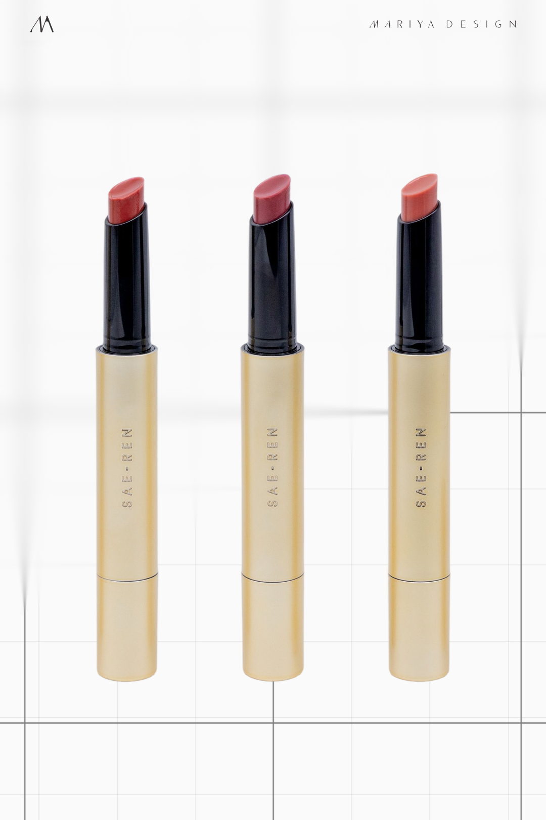 Lipstick — A consistent component system across shade variations.