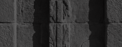 Monochrome destination artwork for Petra, Jordan.