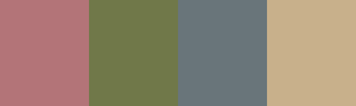 Four-color swatch preview for 365 Cultural Color Palettes #029, Cape Town, South Africa: Protea Pink, Fynbos Green, Granite Grey, Sandstone.
