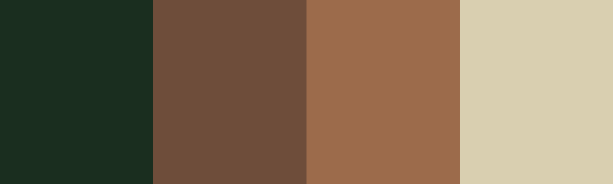 Four-color swatch preview for 365 Cultural Color Palettes #078, Bavaria, Germany: Dark Fir Green, Cuckoo Wood, Pretzel Gold, Castle Cream.