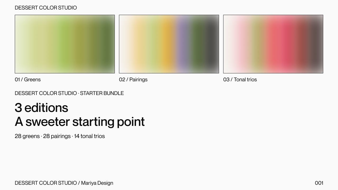 Dessert Color Studio — Starter Bundle. Intentionally blurred public preview.