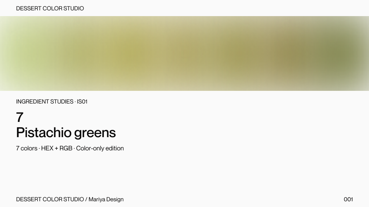 7 Pistachio greens. Intentionally blurred public preview.