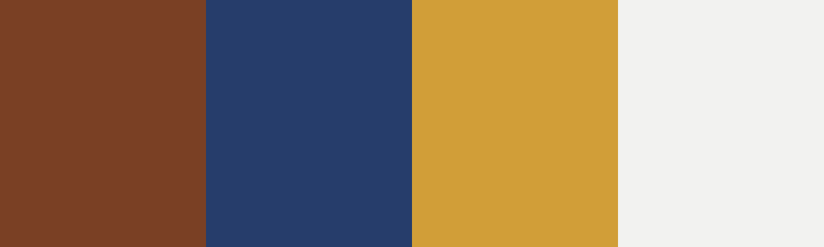 Four-color swatch preview for 365 Cultural Color Palettes #135, French Riviera, Monaco: Riviera Mahogany, Royal Awning Blue, Brass Gold, Yacht White.