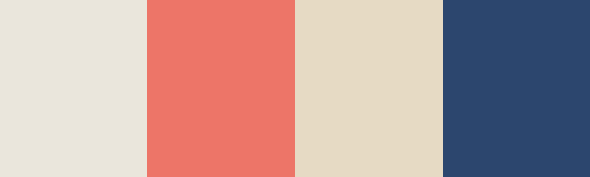 Four-color swatch preview for 365 Cultural Color Palettes #113, Bazaruto, Mozambique: Dhow Canvas, Reef Pink, Pearl Shell, Indigo Ocean.