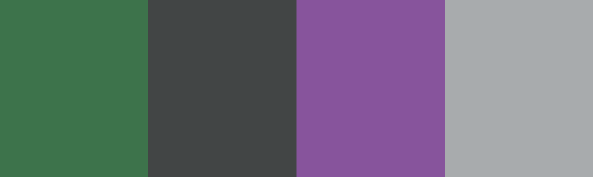 Four-color swatch preview for 365 Cultural Color Palettes #140, Madeira, Portugal: Laurel Emerald, Volcanic Black, Madeira Purple, Misty Fog.