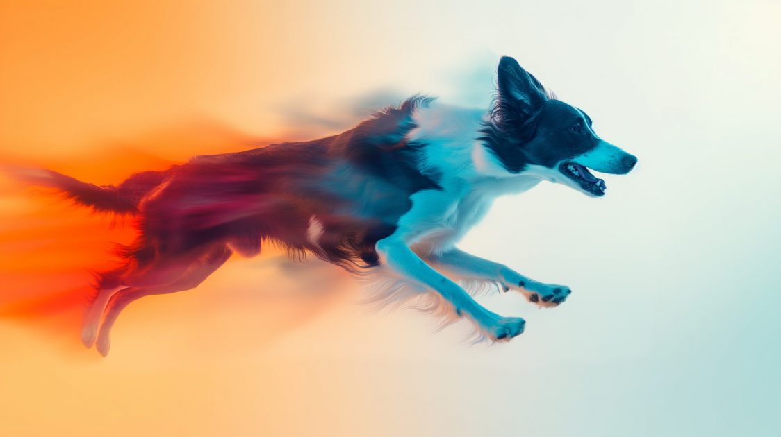 STS dog agility imagery in the shared cyan and orange style